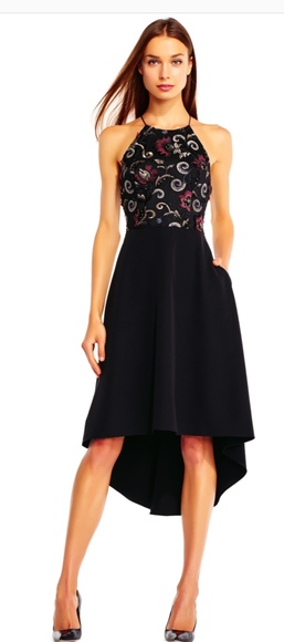 Aidan Mattox Dresses & Skirts - Aiden Mattox floral embroidered halter dress